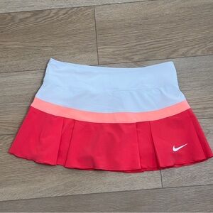 Nike Dri-FIT Womens Athletic Pleated Skort Light Gray Pink Orange Size Small Y2K
